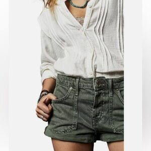 Free People NWT Beginners Luck Slouch Short 30 Olive Green Summer Festival Boho